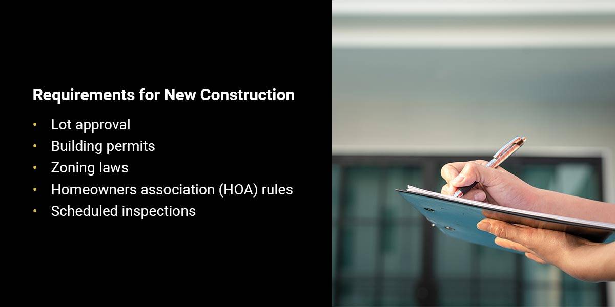 list of requirements for new construction